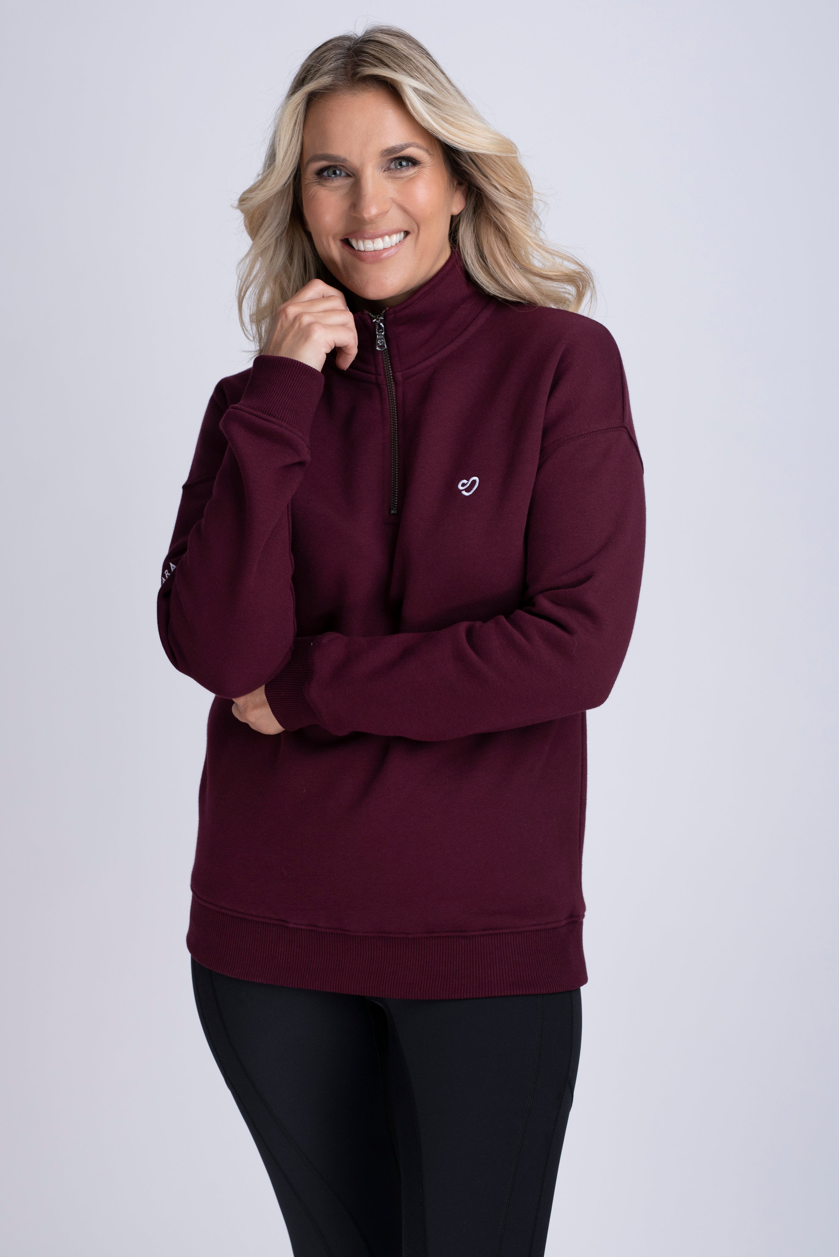 Mochara Burgundy Half Zip Sweatshirt