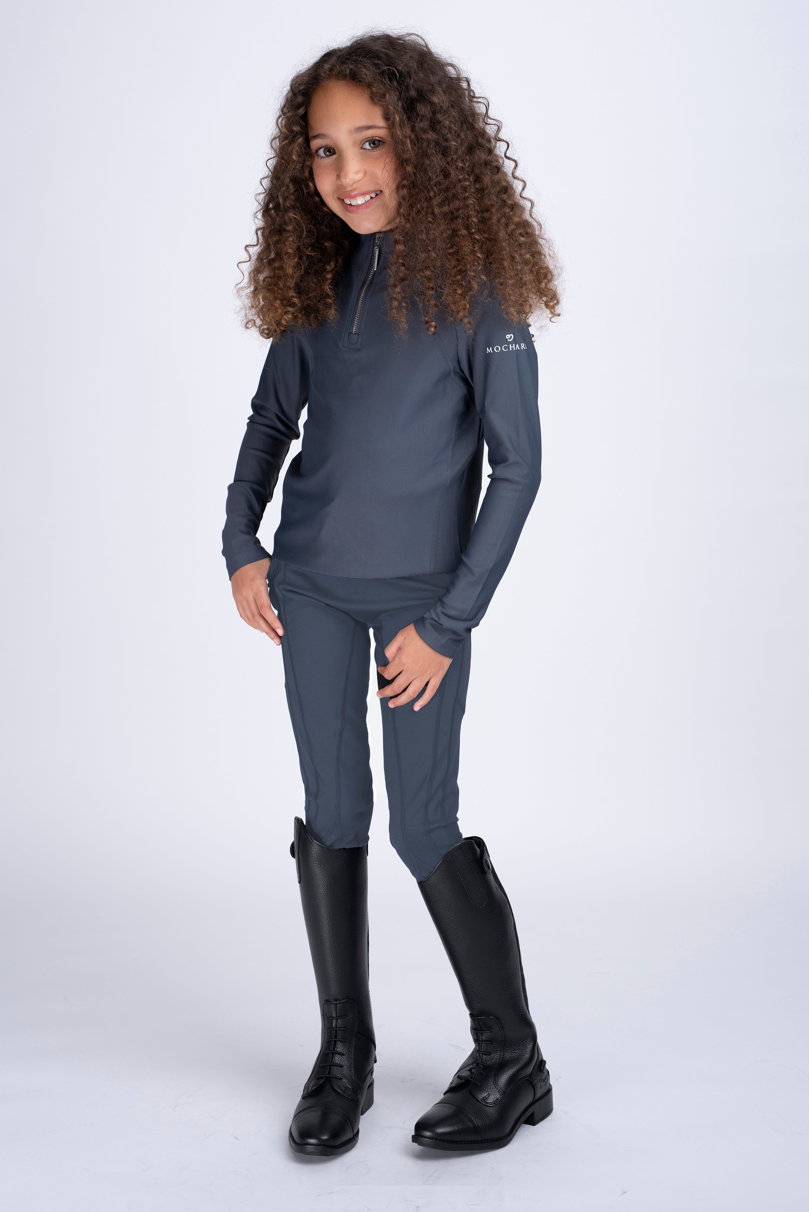 Mochara Charcoal Grey Young Rider Leggings