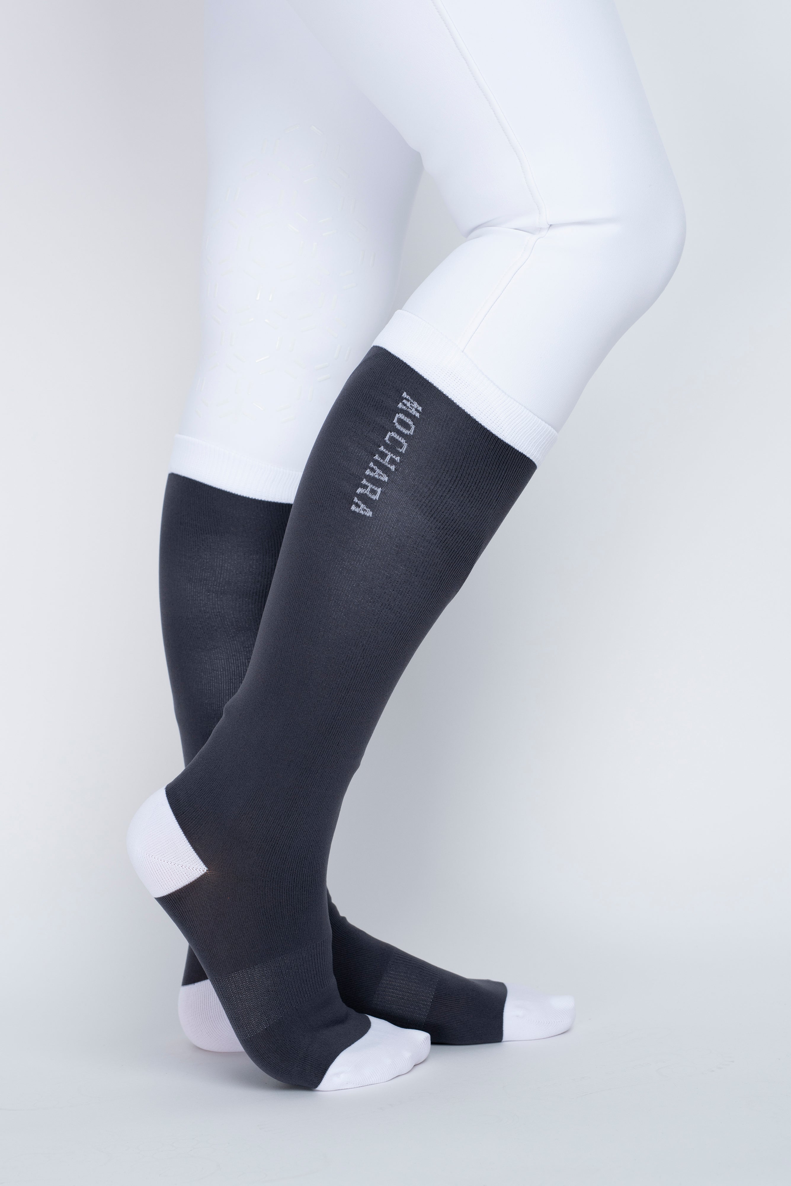 Mochara Long Horse Riding Socks Charcoal Grey