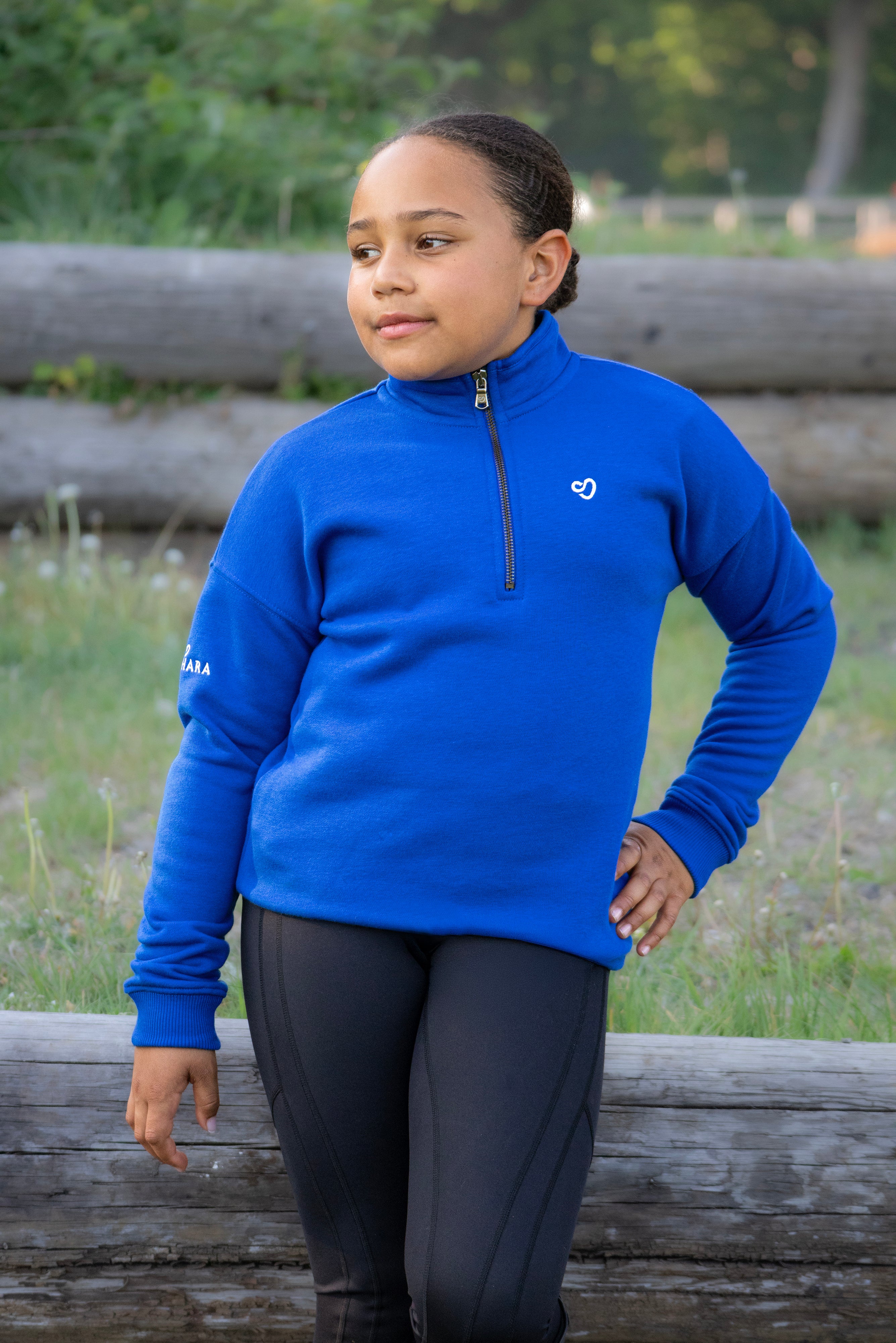 Half Zip Sweatshirt in Cobalt Blue Young Rider