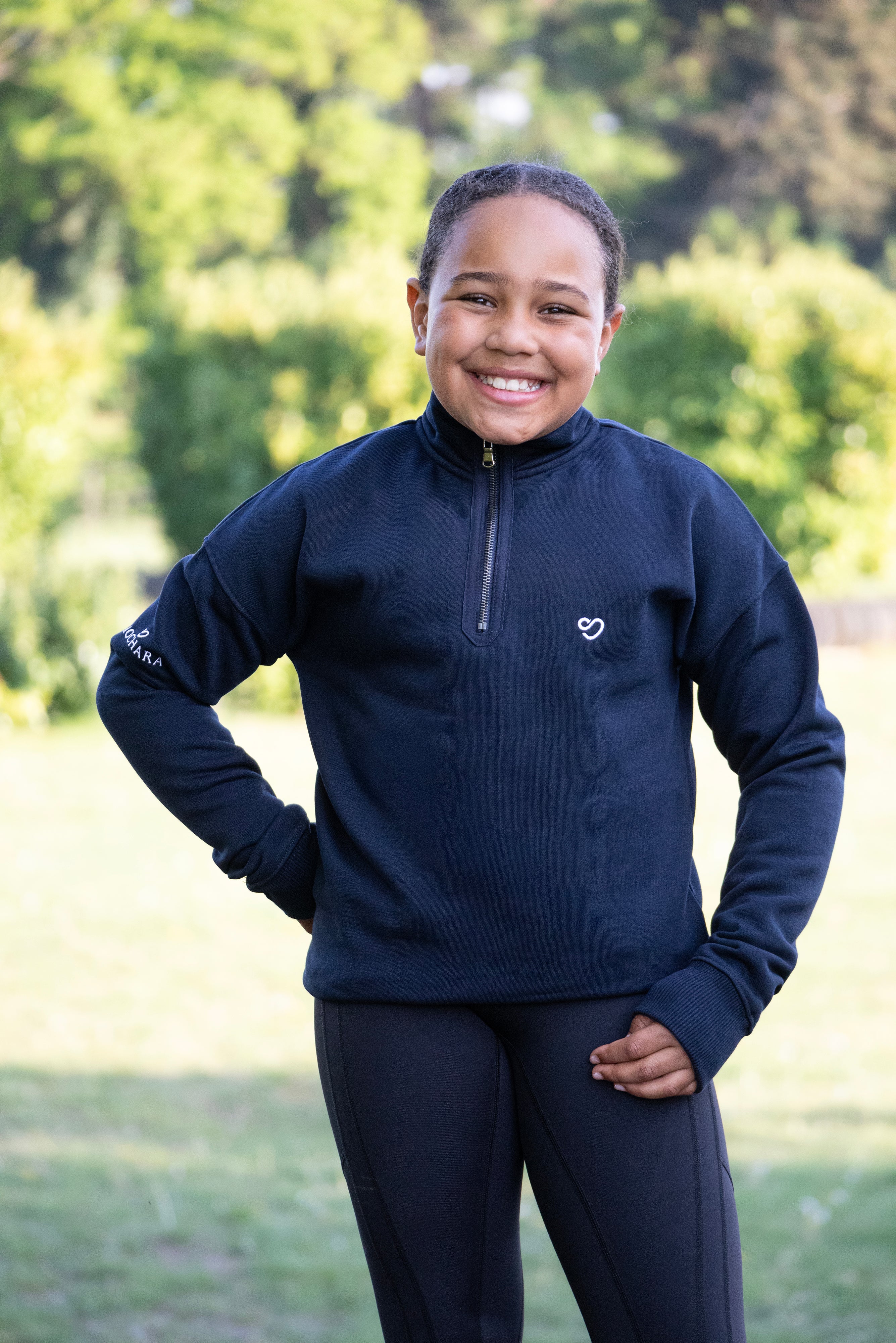 Half Zip Sweatshirt in Navy Young Rider