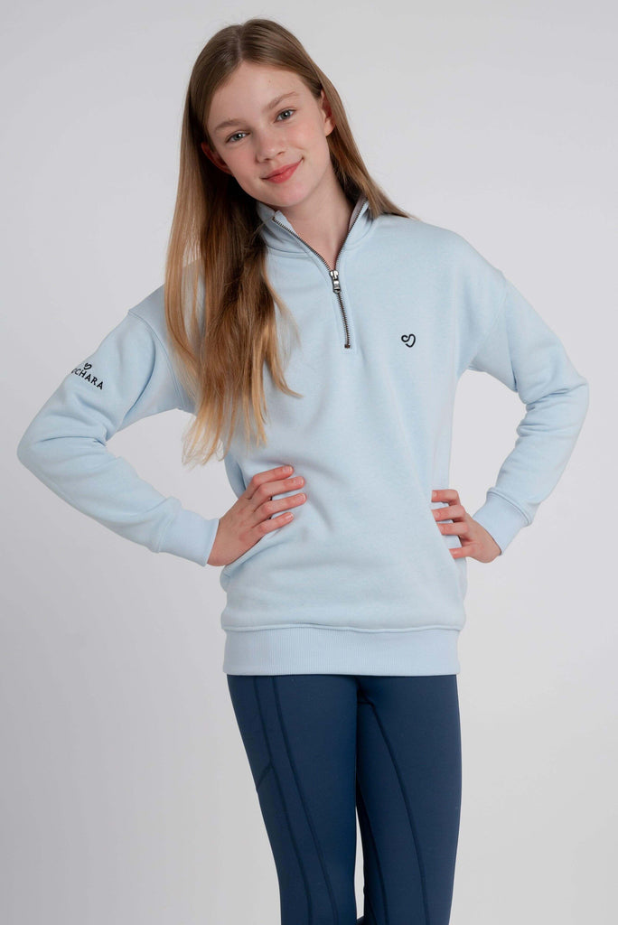 Mini Mochara Baby Blue Half Zip Sweatshirt