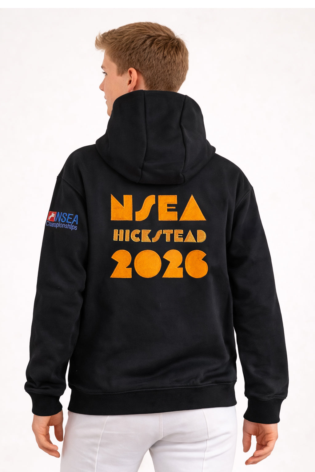 NSEA Mochara Black Orange logo hoodie