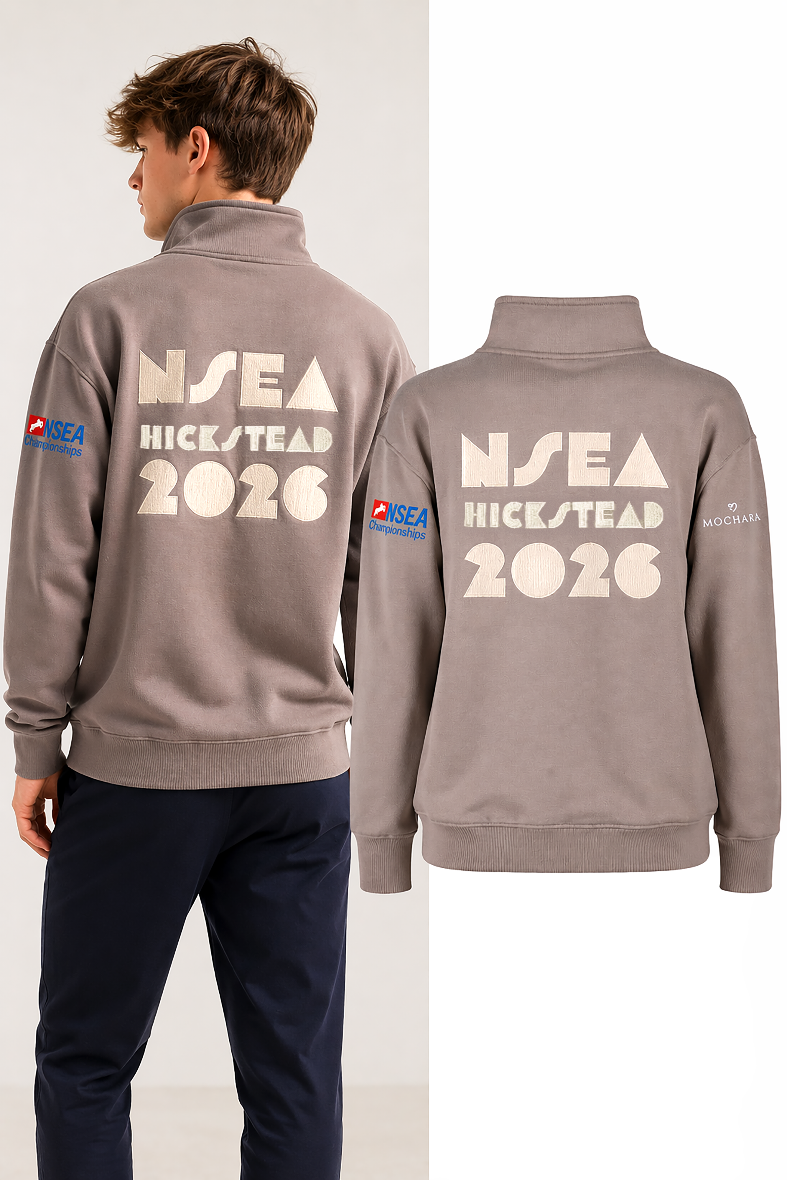 NSEA Mochara Walnut Half Zip Sweatshirt