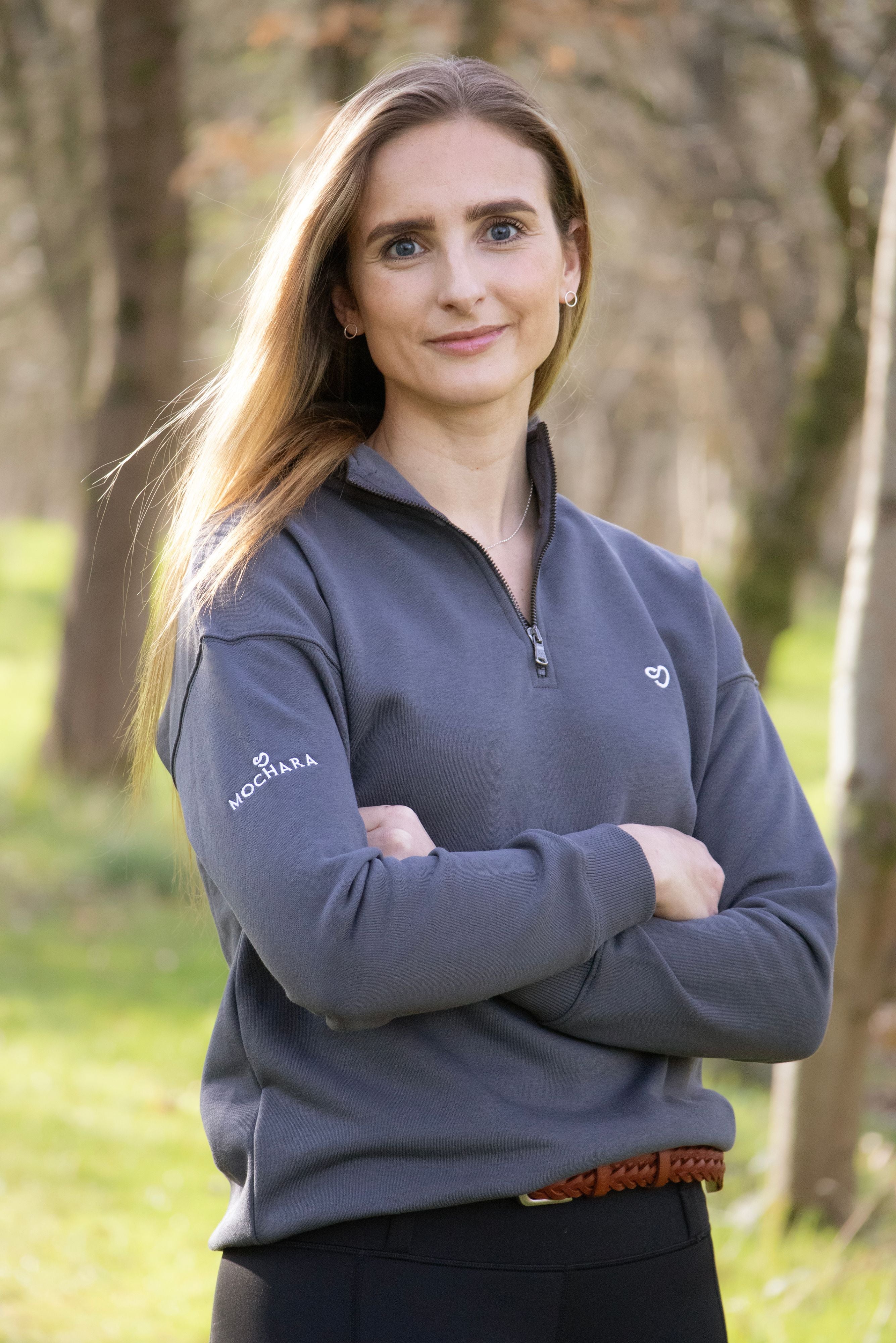 Half Zip Sweatshirt in Charcoal Grey