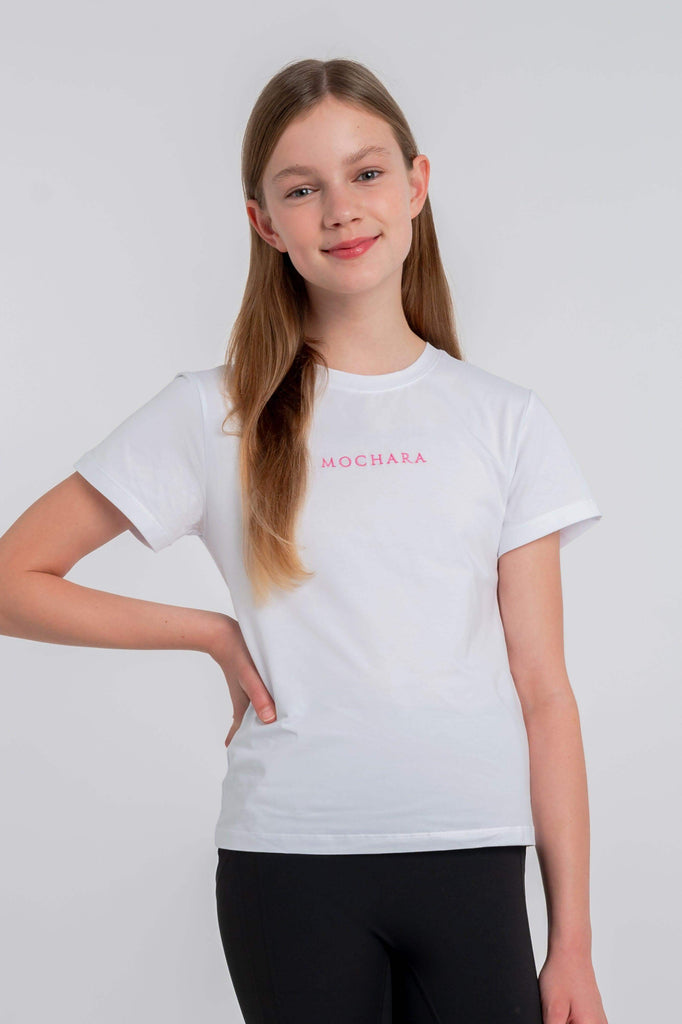 Mini Mochara White/Bubblegum Cotton T-Shirt