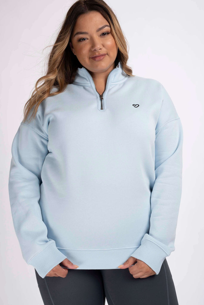 Mochara Baby Blue Half Zip Sweatshirt