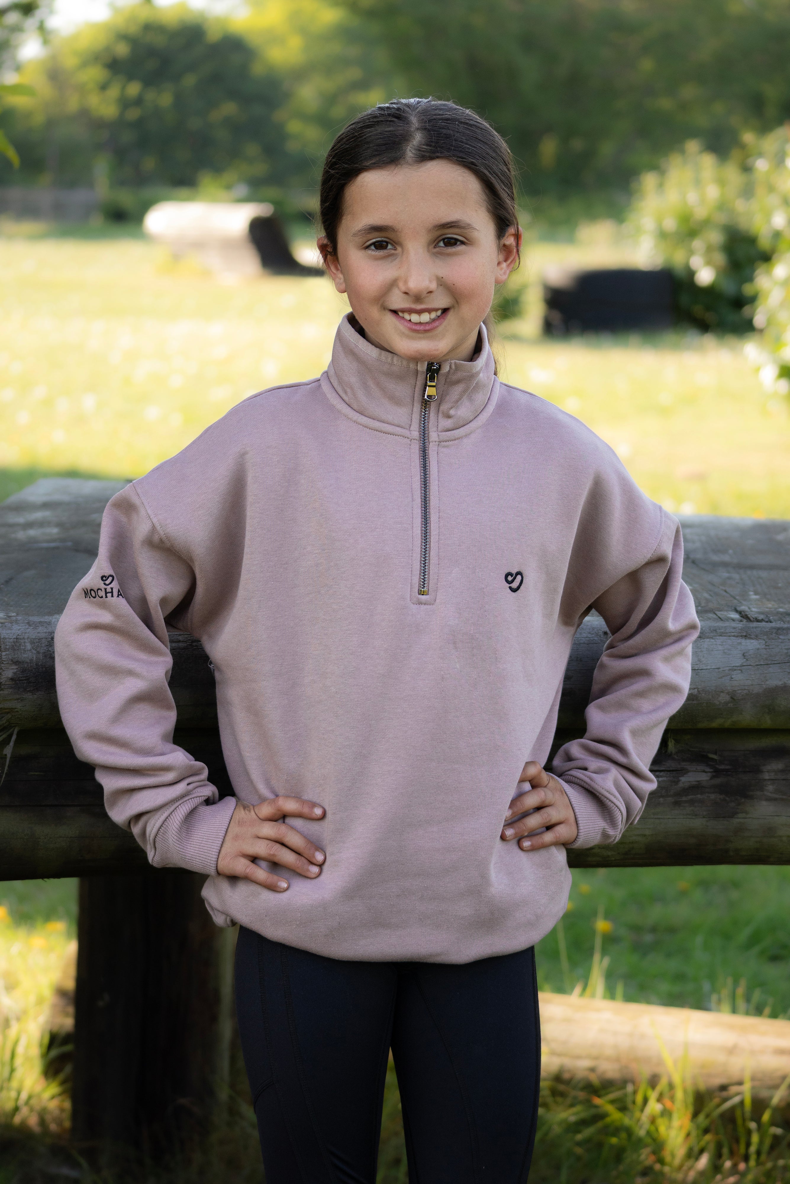 Half Zip Sweatshirt in Mocha Young Rider