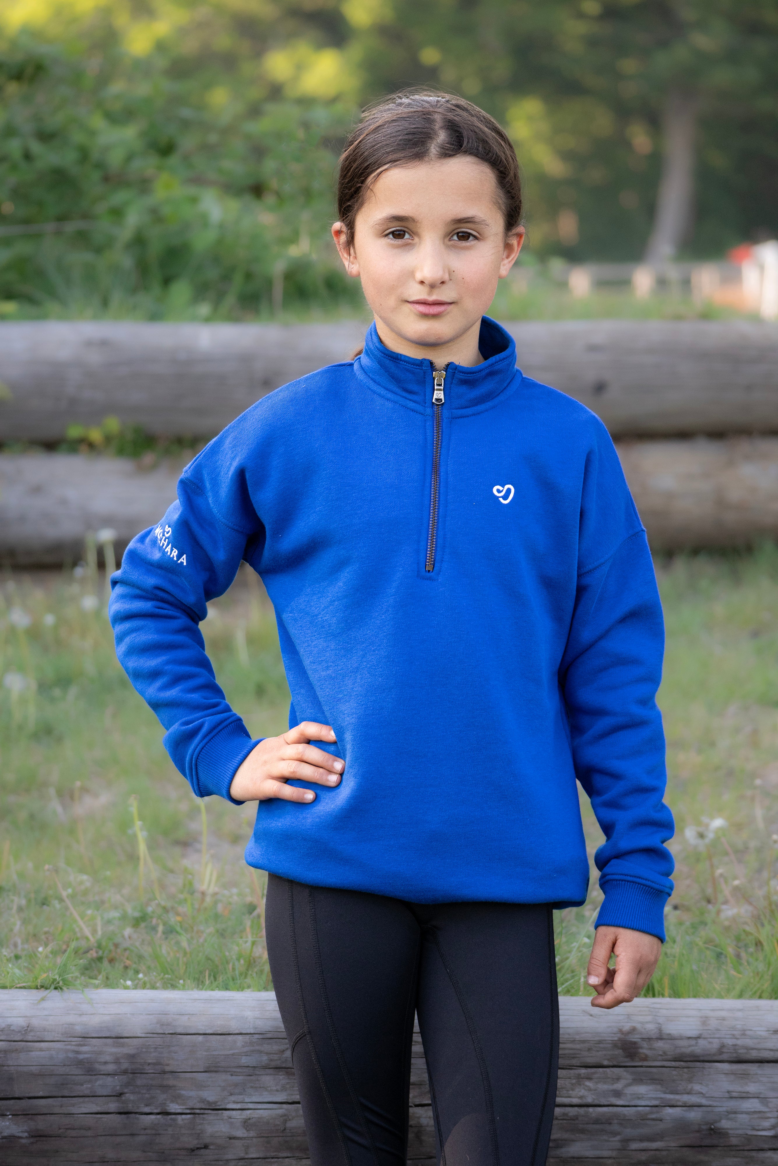 Half Zip Sweatshirt in Cobalt Blue Young Rider