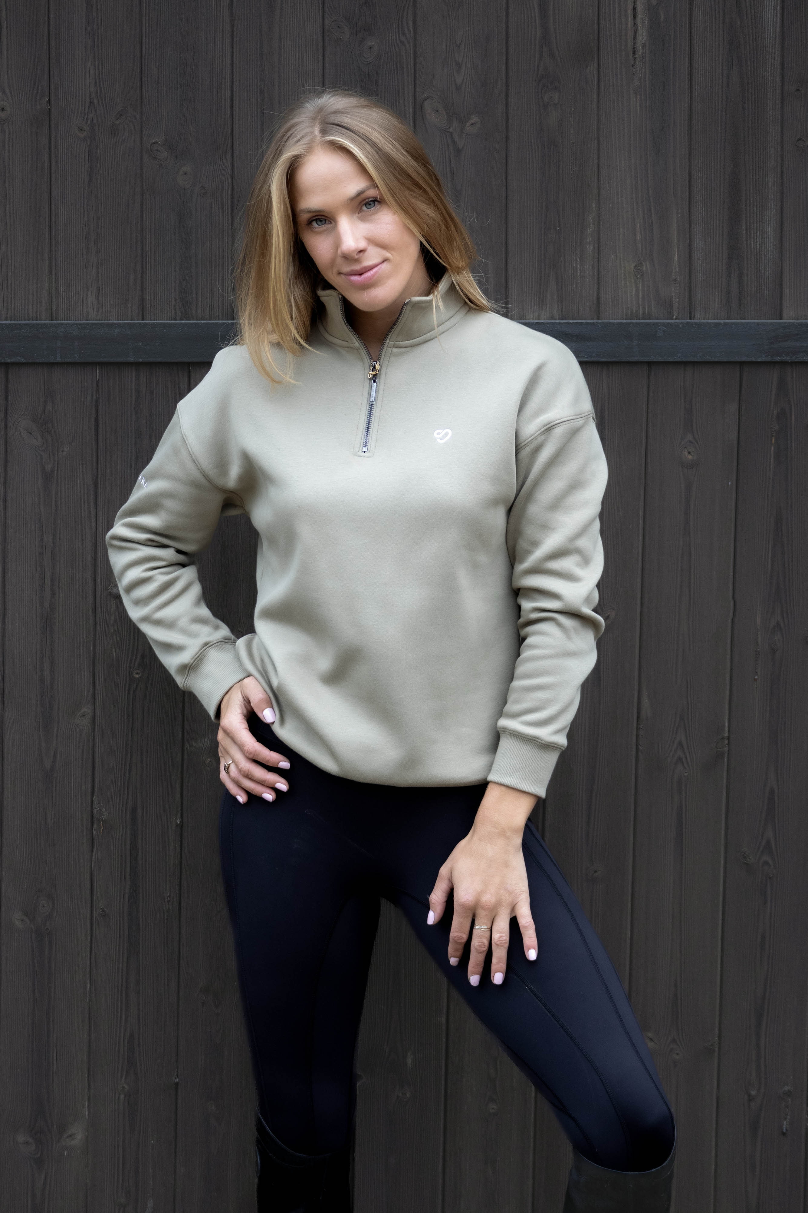 Mochara Pistachio Half Zip Sweatshirt