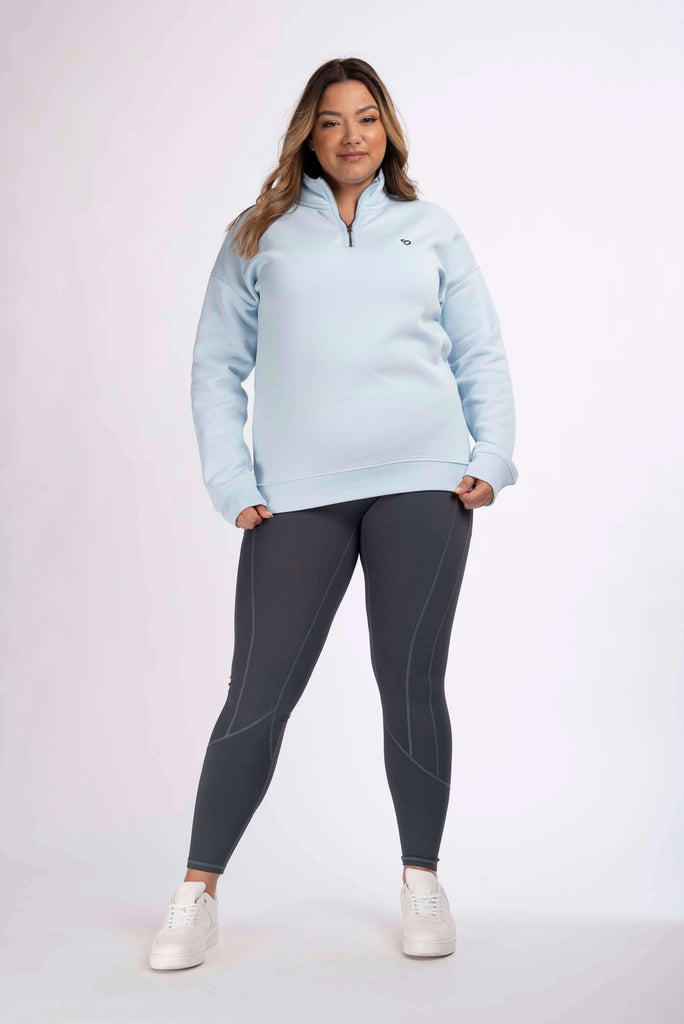 Mochara Baby Blue Half Zip Sweatshirt