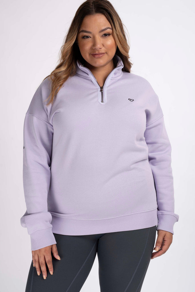 Mochara Lilac Half Zip Sweatshirt