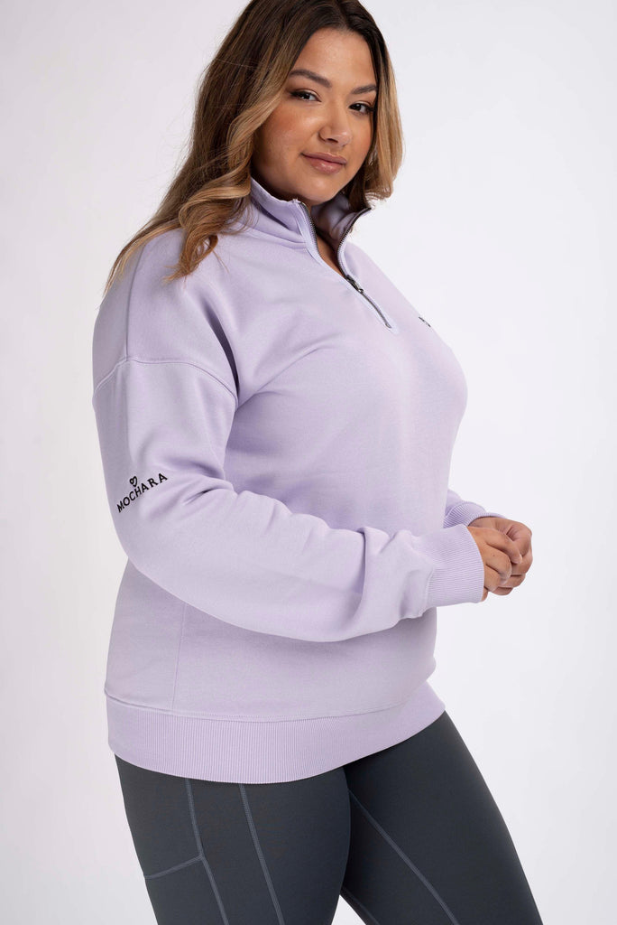 Mochara Lilac Half Zip Sweatshirt