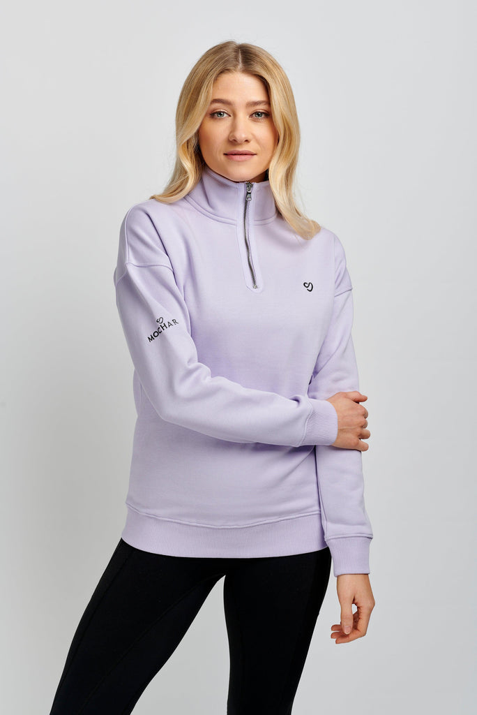 Mochara Lilac Half Zip Sweatshirt