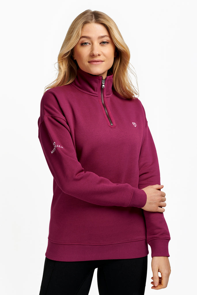 Mochara Plum Half Zip Sweatshirt